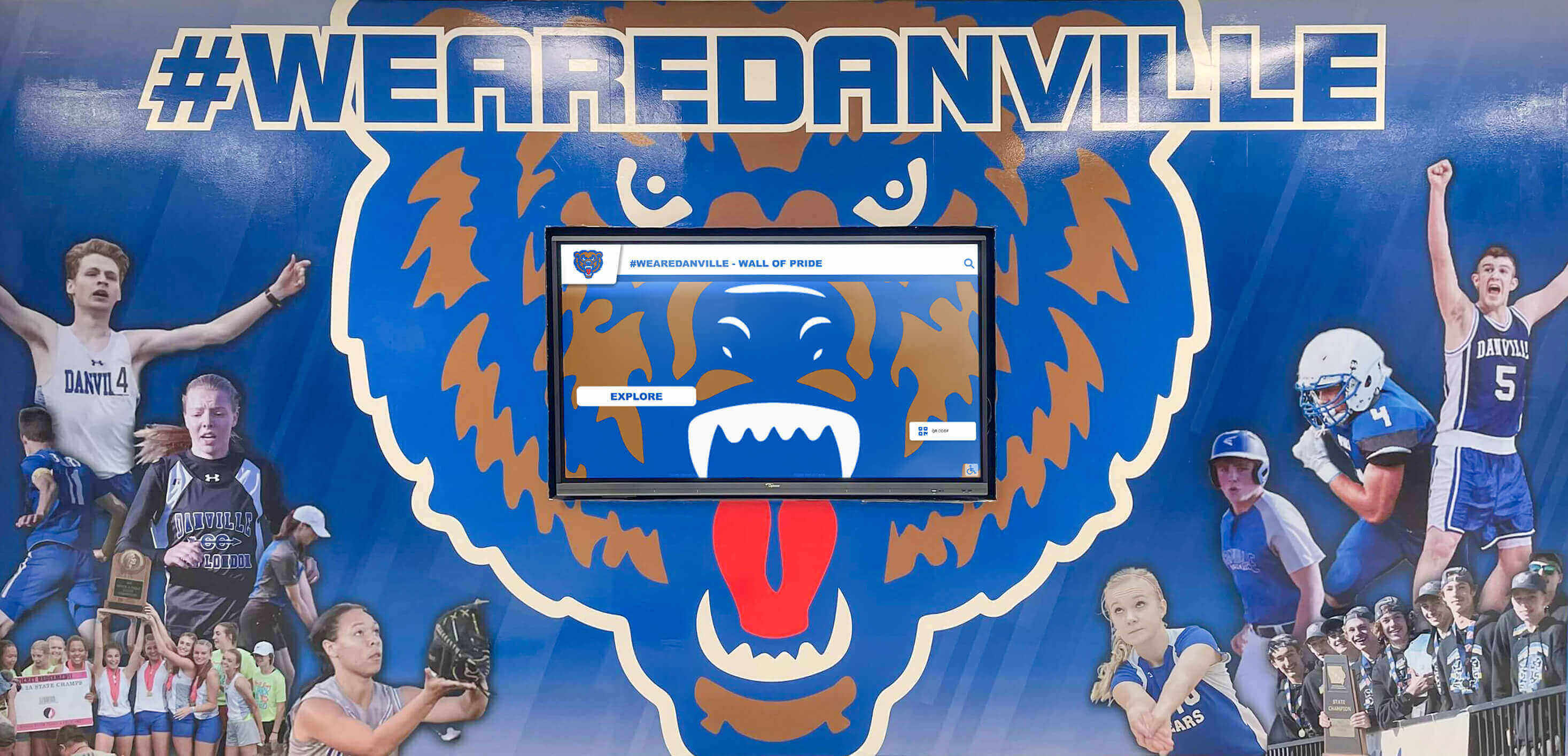 Athletic wall wrap display