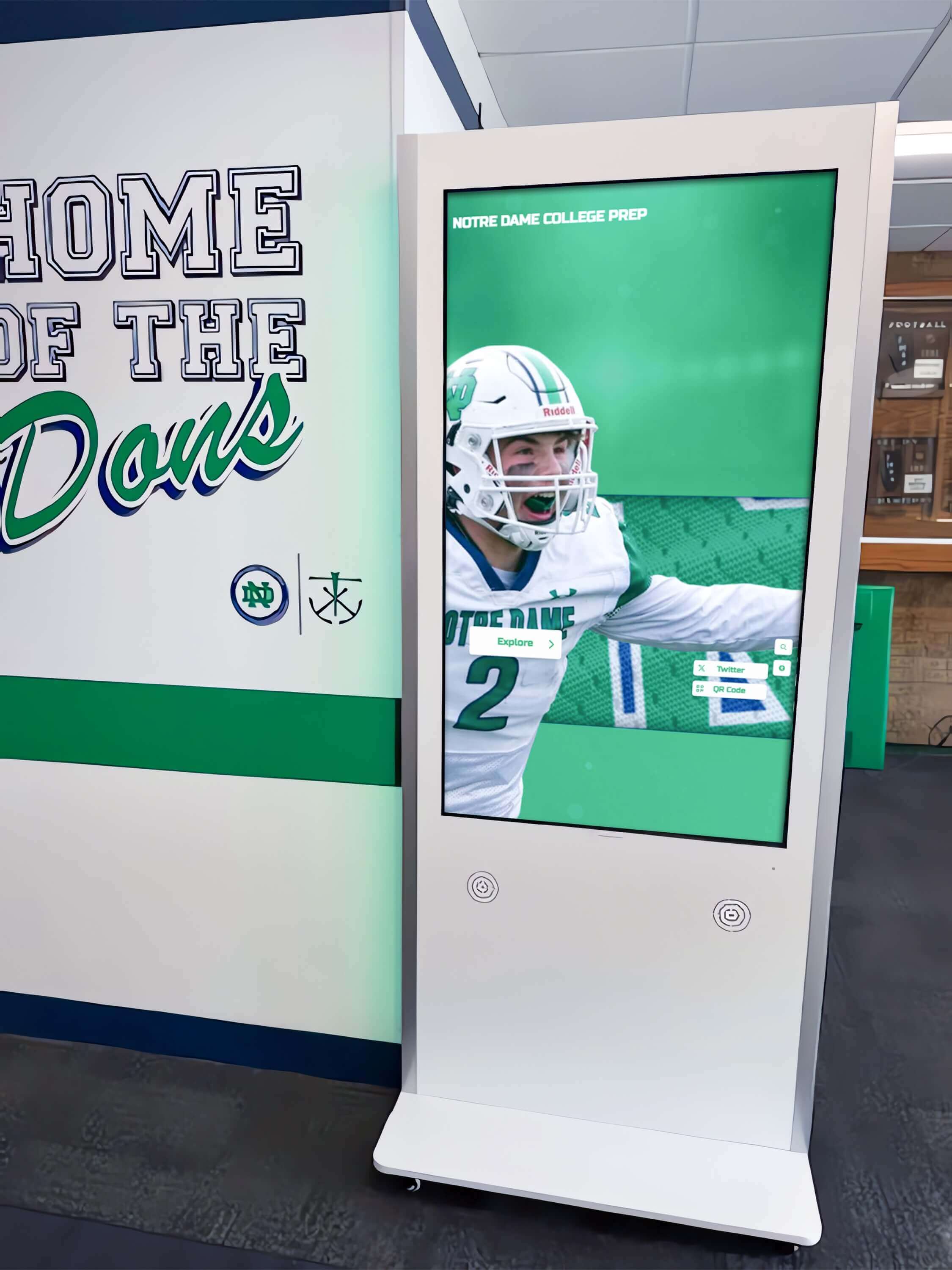 Interactive kiosk in hallway