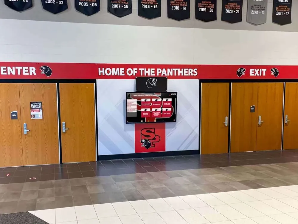 School entrance display